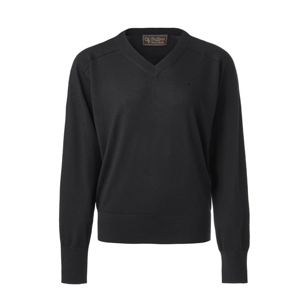 [BLACK LABEL]하이엔드 F/W 메리노울100 요크 디테일 브이넥 니트 / 블랙